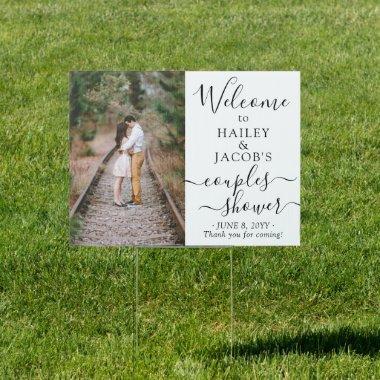 1 Sided Couples Bridal Shower Photo Welcome Yard Sign