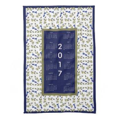 2017 Calendar Blueberries Kitchen Tea Towel
