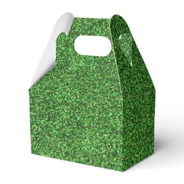 21 Green Glitter Print Sparkles Gable Favor Boxes