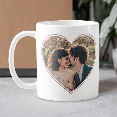 2 Heart Shaped Photos Simple Easy Personalized Coffee Mug
