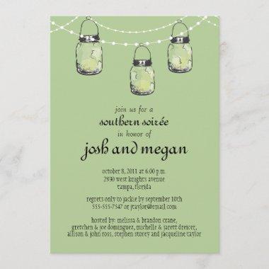 3 Hanging Mason Jars - Engagement Party Invitations