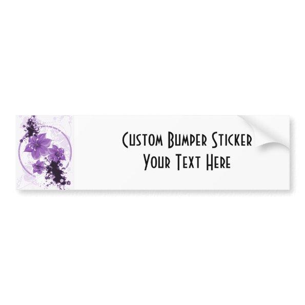 3 Pretty Flowers - Purple Bumper Sticker