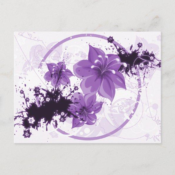 3 Pretty Flowers - Purple PostInvitations