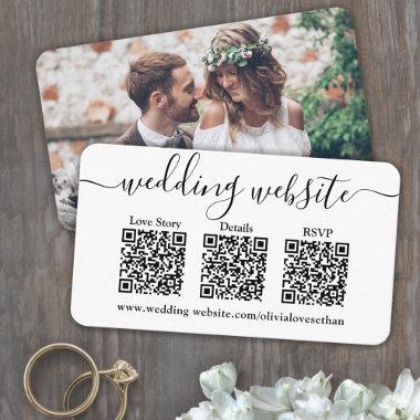 3 QR Codes Wedding Website & RSVP Photo Response Enclosure Invitations