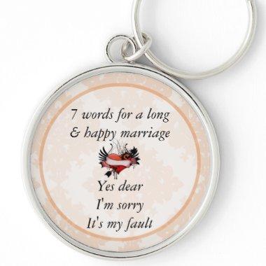 7 Words To A Long Marriage & Happy Marriage Keychain