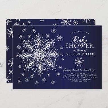A Little Snowflake Winter Baby Shower Invitations