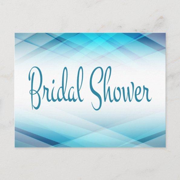 Abstract Bridal Shower Blue And White Invitations