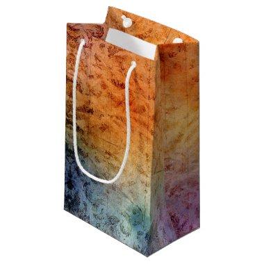 Abstract Burnt Orange Purple Damask Alcohol Ink Small Gift Bag