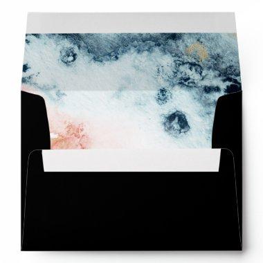 Abstract Celestial Watercolor Wedding Invitations Envelope