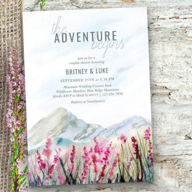 Adventure Begins Mountain Meadow Couples Shower Invitations