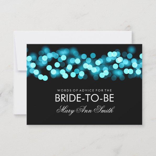 Advice Card Bridal Shower Turquoise Hollywood Glam