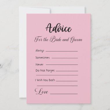 Advice For The Bride and Groom Cameo Pink Invitations