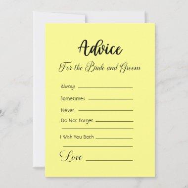 Advice For The Bride and Groom Canary Yellow Invitations