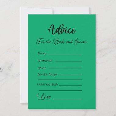 Advice For The Bride and Groom Jade Green Invitations