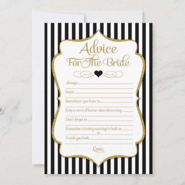 Advice For The Bride Black Gold Bridal Shower Game