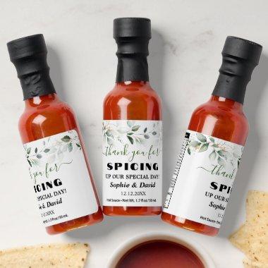 Airy Greenery Thank You For Spicing Up Wedding  Hot Sauces