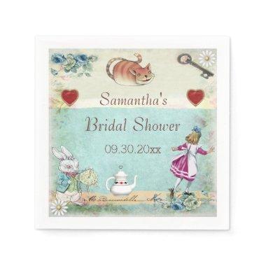 Alice in Wonderland Bridal Shower Personalized Paper Napkins