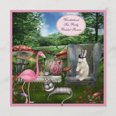 Alice in Wonderland Tea Party Bridal Shower Invitations