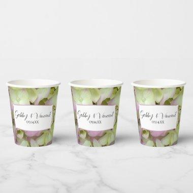 Almost Pink Hydrangeas Wedding Paper Cups