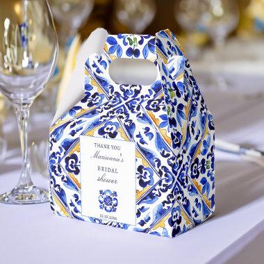 Amalfi Vietri blue tile bridal shower favors Favor Boxes