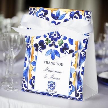 Amalfi Vietri blue tile wedding favors Favor Boxes