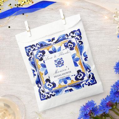 Amalfi Vietri Italian blue tiles bridal shower Favor Bag