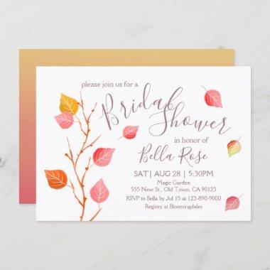 Amber Sky Autumn Fall Bridal Shower Invitations