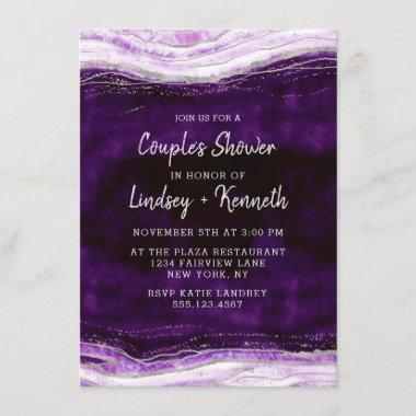 Amethyst Geode Slice Couple's Wedding Shower Invitations