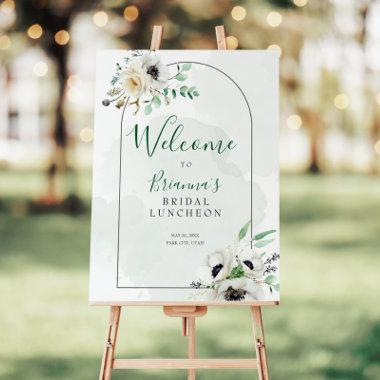 Anemone Bouquet Arch Welcome Sign