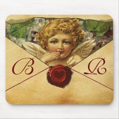 ANGEL HEART WAX SEAL PARCHMENT Monogram Mouse Pad