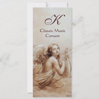 ANGEL PLAYING LYRA OVER THE CLOUDS,Monogram Invitations