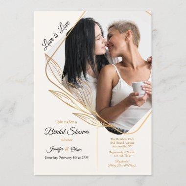 Angle Photo Bridal Shower Invitations
