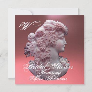 ANTIQUE CAMEO,LADY AND GRAPES BRIDAL SHOWER Invitations
