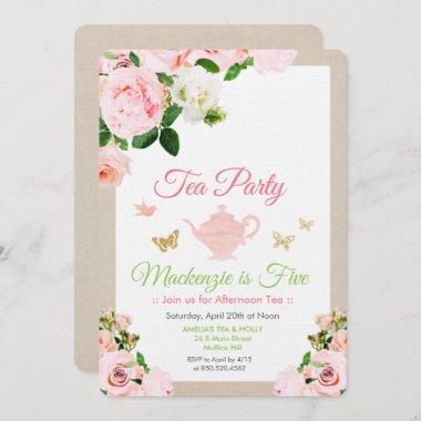 ANY EVENT - Floral Tea Party Invitations