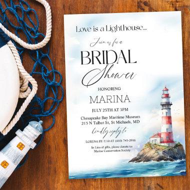 ANY EVENT Lighthouse Nautical Watercolor Invitations