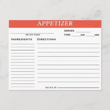 Appetizer Recipe Invitations