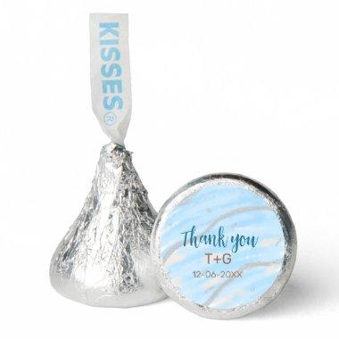 Aqua gold thank you add couple name date year text hershey®'s kisses®