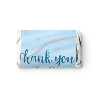 Aqua gold thank you add couple name date year text hershey's miniatures