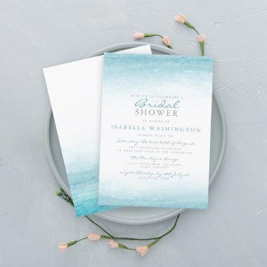 Aqua Tides | Watercolor Bridal Shower Invitations