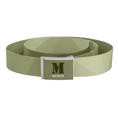 Army light green geometric mesh pattern Monogram Belt