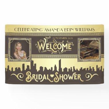 Art Deco Bridal Shower Gold Chocolate Welcome Banner