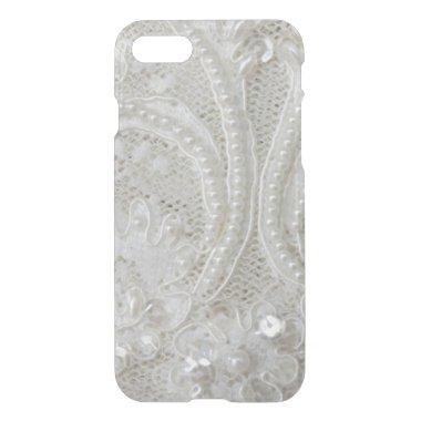 Art Deco Glamorous Vintage Fashion beige White iPhone SE/8/7 Case