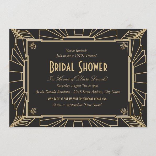 Art Deco Style Bridal Shower Invitations