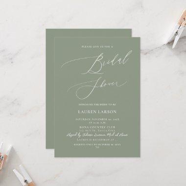 ArtsApp Olive+Sage Calligraphy Bridal Shower Invitations