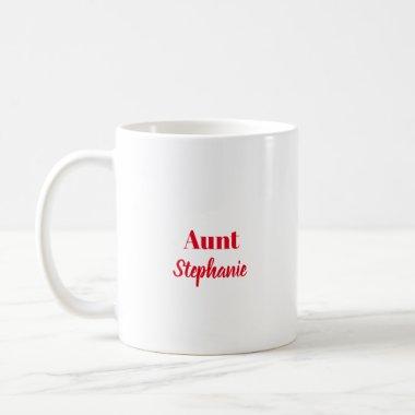 Aunt Gifts Custom Name Red White Gift Favor Coffee Mug