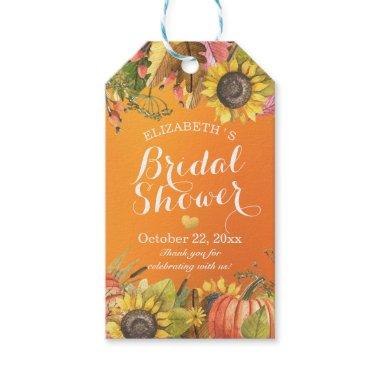 Autumn Fall Maple Leaves Pumpkins Bridal Shower Gi Gift Tags