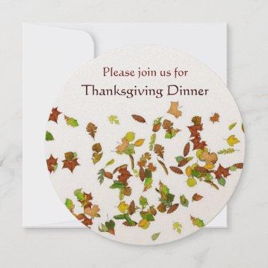 AUTUMN LEAVES Thanksgiving Dinner Party Invitations