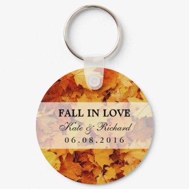 Autumn Maple Leaf Wedding Thank You Gift Keychain