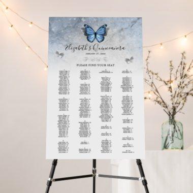 Baby Blue Butterfly Alphabetical Seating Chart Foam Board