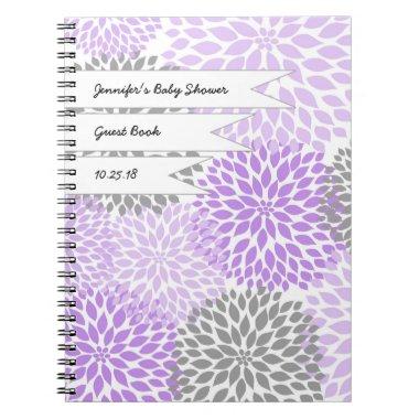 Baby Bridal Shower Guest Book lavender gray